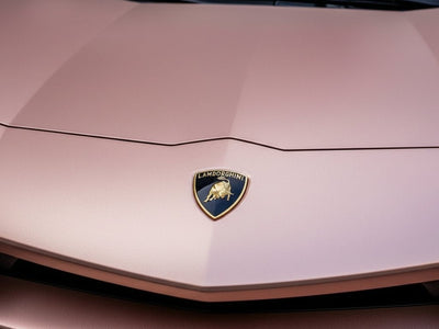 Lamborghini wrapped in Satin HX30000 Super Chrome Rose Gold vinyl wrap HX30SCH12S
