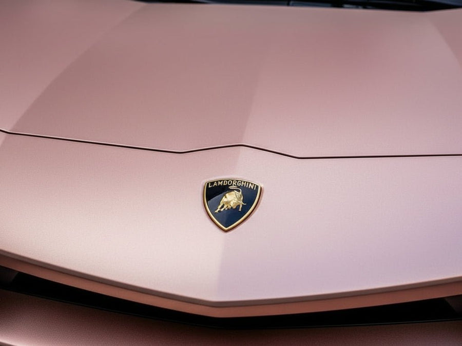 Lamborghini wrapped in Satin HX30000 Super Chrome Rose Gold vinyl wrap HX30SCH12S