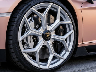 DIY Lamborghini wrapped in Satin HX30000 Super Chrome Rose Gold wrap film HX30SCH12S