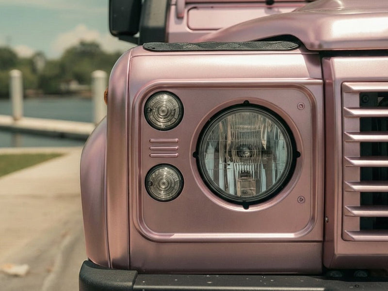 DIY Land Rover Defender wrapped in Satin HX30000 Super Chrome Rose Gold vinyl wrap HX30SCH12S