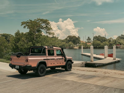 DIY Jeep Gladiator wrapped in Satin HX30000 Super Chrome Rose Gold automotive vinyl film HX30SCH12S