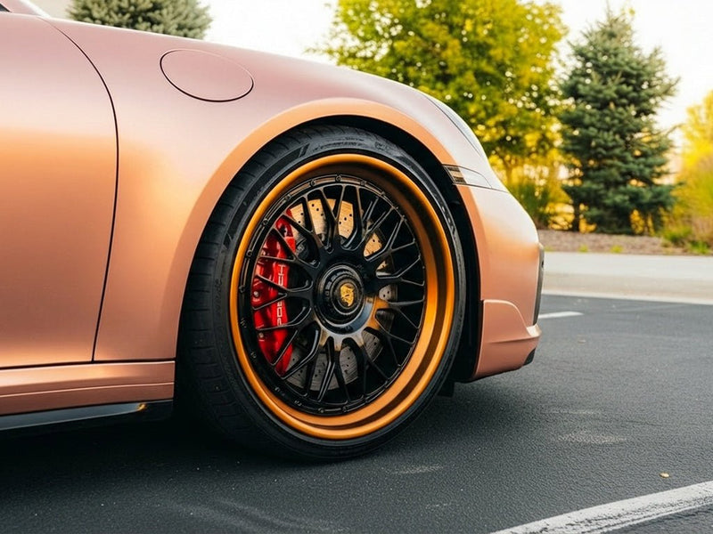 DIY Porsche 911 wrapped in Satin HX30000 Super Chrome Rose Gold vinyl wrap HX30SCH12S