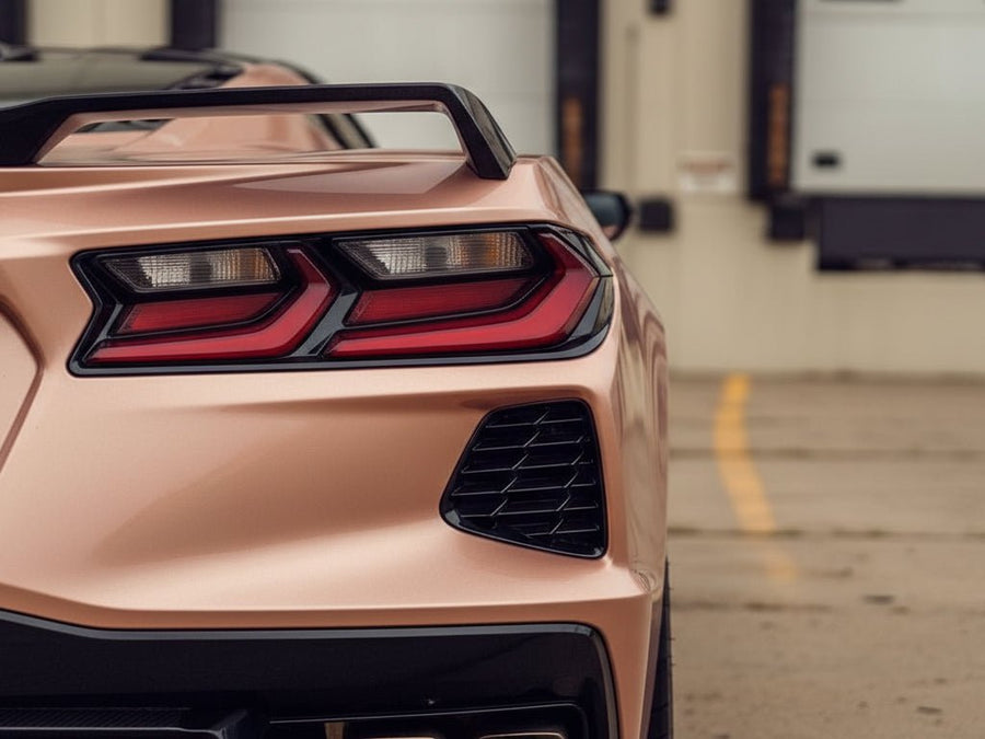 Chevrolet Corvette wrapped in Satin HX30000 Super Chrome Rose Gold car wrap film HX30SCH12S