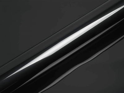 Color swatch of Hexis HX30000 Super Chrome Gloss Ebony Black Vinyl Wrap HX30SCH13B