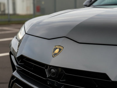 Lamborghini Urus wrapped in Hexis Gloss HX30000 Super Chrome Ebony Black vinyl wrap HX30SCH13B