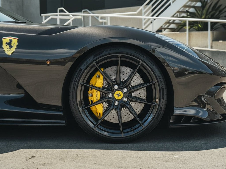 DIY Ferrari 812 Superfast wrapped in Gloss HX30000 Super Chrome Ebony Black automotive vinyl film HX30SCH13B