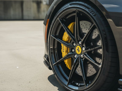Ferrari wrapped in Gloss HX30000 Super Chrome Ebony Black automotive vinyl film HX30SCH13B
