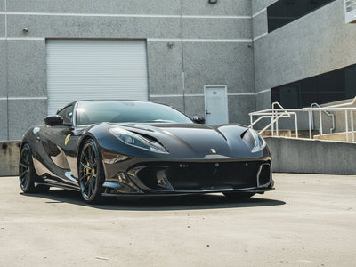DIY Ferrari 812 Superfast wrapped in Gloss HX30000 Super Chrome Ebony Black restyling film HX30SCH13B