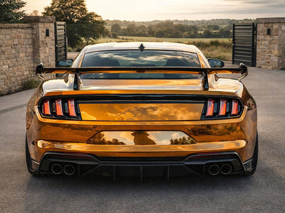 Ford Mustang wrapped in Gloss HX30000 Super Chrome Arabica Copper vinyl wrap HX30SCH15B