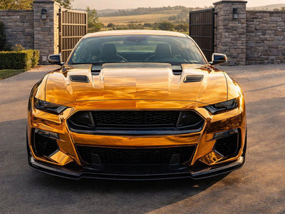 DIY Ford Mustang wrapped in Gloss HX30000 Super Chrome Arabica Copper car wrap film HX30SCH15B