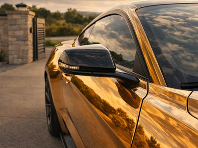 DIY Ford Mustang wrapped in Gloss HX30000 Super Chrome Arabica Copper restyling film HX30SCH15B