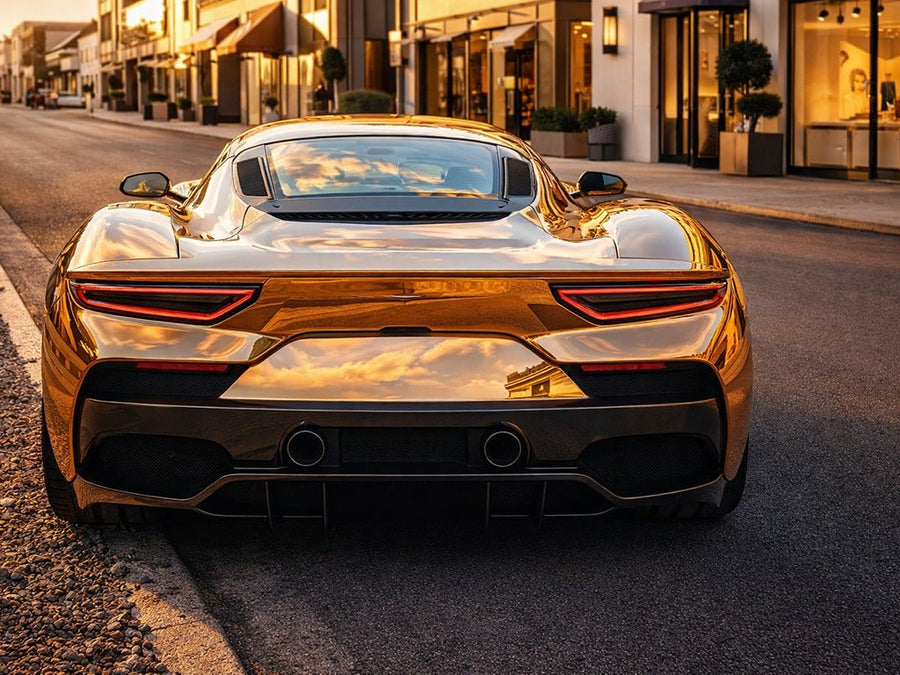 DIY Maserati MC20 wrapped in Gloss HX30000 Super Chrome Arabica Copper restyling film HX30SCH15B