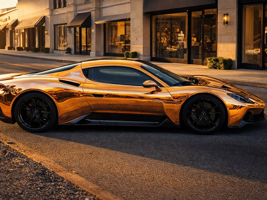 DIY Maserati MC20 wrapped in Gloss HX30000 Super Chrome Arabica Copper car wrap film HX30SCH15B
