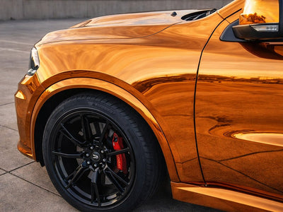Dodge Durango SRT wrapped in Hexis Gloss HX30000 Super Chrome Arabica Copper automotive vinyl film HX30SCH15B