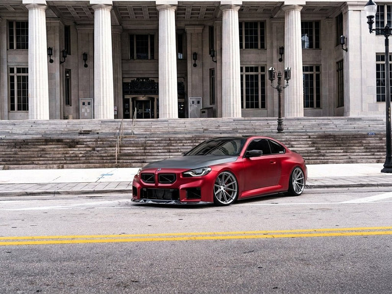 BMW 2 Series wrapped in Satin HX30000 Super Chrome Fever Red wrap film HX30SCH16S detail