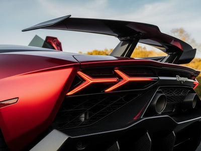 DIY Lamborghini Aventador wrapped in Satin HX30000 Super Chrome Fever Red wrap film HX30SCH16S