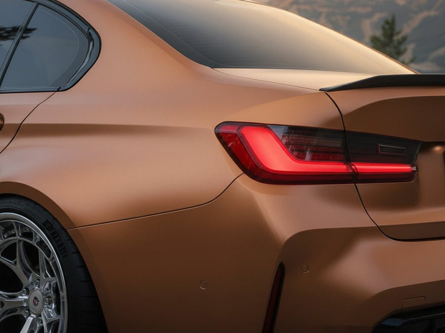 BMW 3 Series wrapped in Hexis Satin HX30000 Super Chrome Arabica Copper vinyl wrap HX30SCH15S