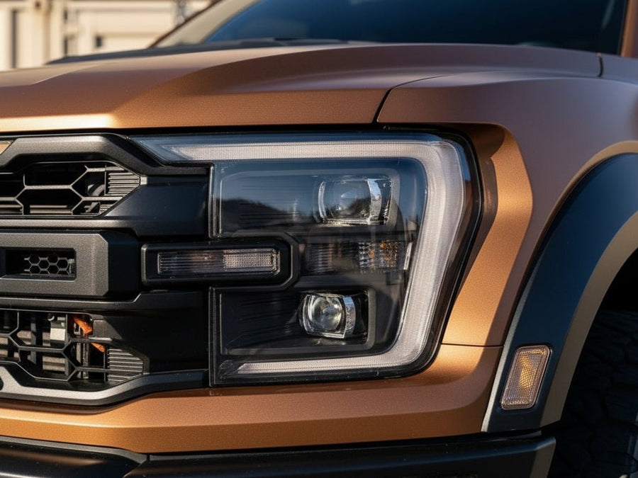 Ford F-150 Raptor wrapped in Satin HX30000 Super Chrome Arabica Copper restyling film HX30SCH15S