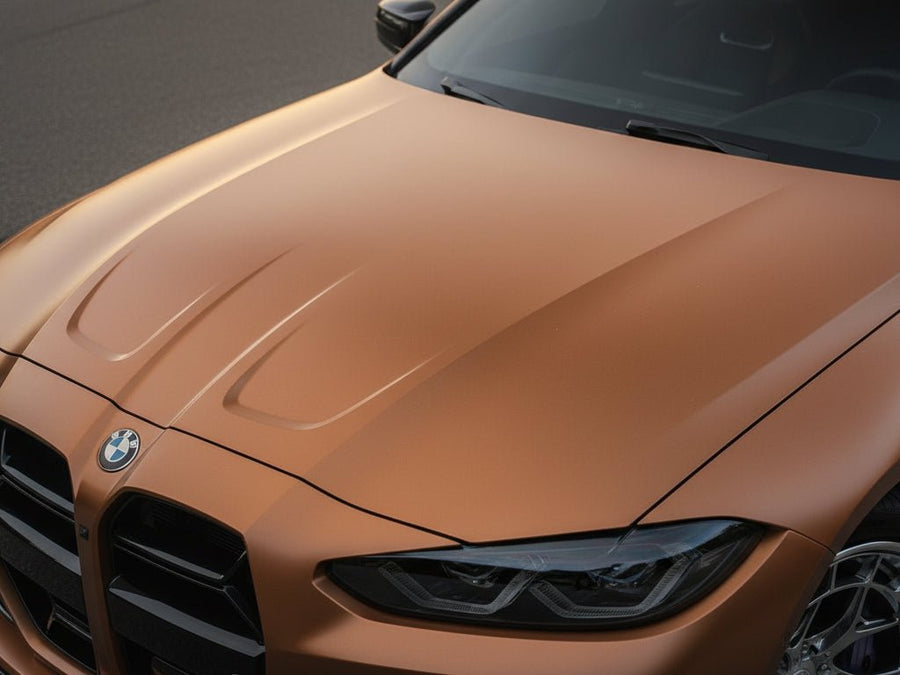 DIY BMW M4 wrapped in Satin HX30000 Super Chrome Arabica Copper vinyl wrap HX30SCH15S