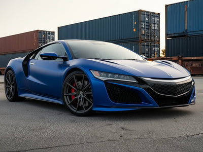 DIY Acura NSX wrapped in Satin HX30000 Super Chrome Rigel Blue wrap film HX30SCH17S