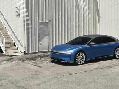DIY Lucid Air wrapped in Satin HX30000 Super Chrome Rigel Blue car wrap film HX30SCH17S