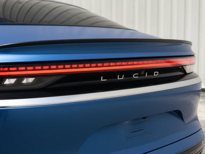 DIY Lucid Air wrapped in Satin HX30000 Super Chrome Rigel Blue vinyl wrap HX30SCH17S