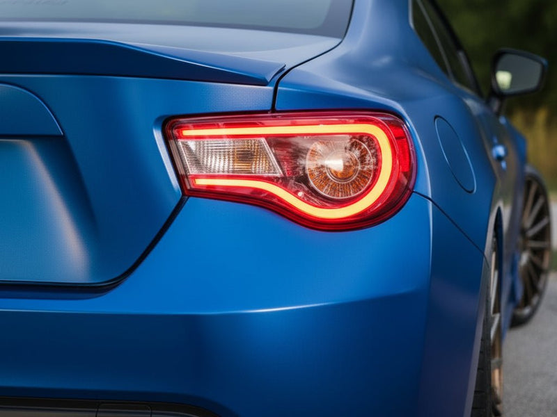 Toyota 86 wrapped in Satin HX30000 Super Chrome Rigel Blue wrap film HX30SCH17S