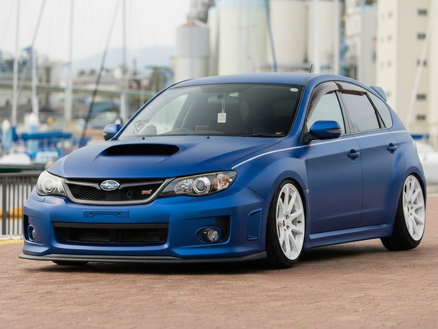 DIY Subaru Impreza WRX STI wrapped in Satin HX30000 Super Chrome Rigel Blue wrap film HX30SCH17S