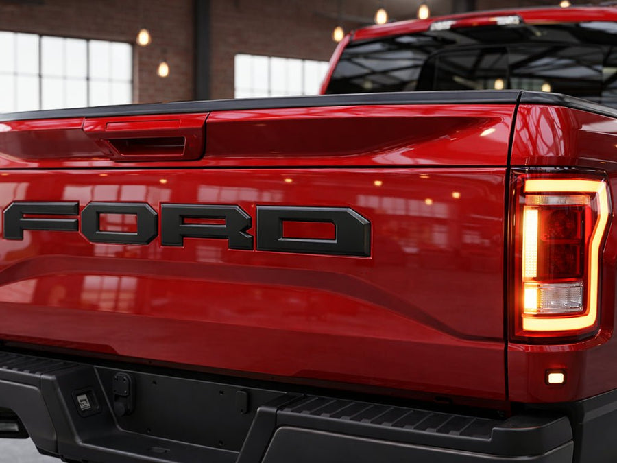 Ford F-150 wrapped in SuperGloss HXONE™ Lava Red automotive vinyl film HXONE400