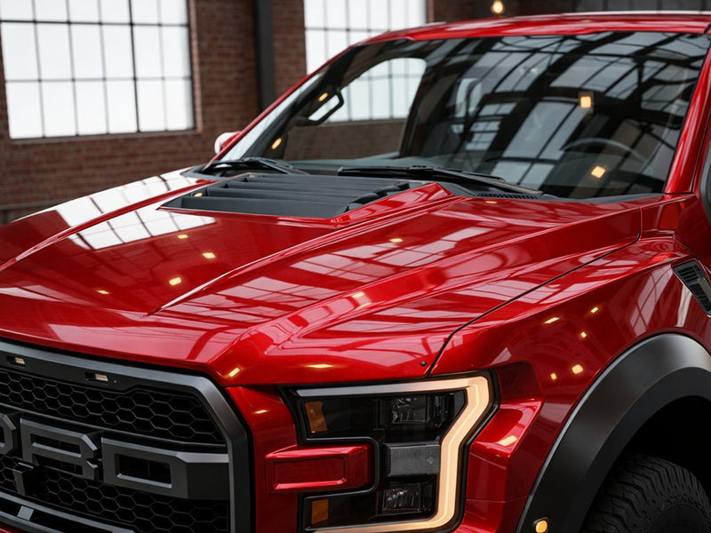 DIY Ford F-150 Raptor wrapped in SuperGloss HXONE™ Lava Red vinyl wrap HXONE400