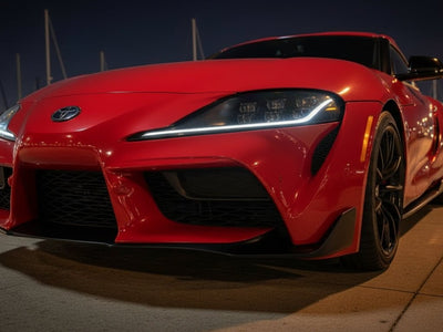 DIY Toyota Supra wrapped in Super Gloss HXONE™ Lava Red wrap film HXONE400
