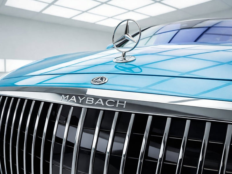 Mercedes-Maybach wrapped in SuperGloss HXONE™ Daytona Blue wrap film HXONE600