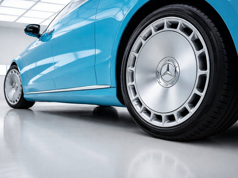 DIY Mercedes-Benz wrapped in Super Gloss HXONE™ Daytona Blue vinyl wrap HXONE600