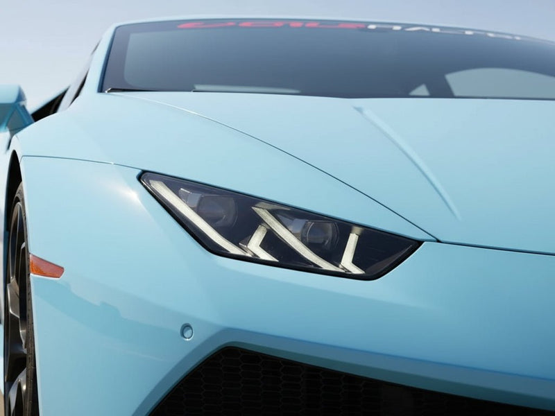 DIY Lamborghini Huracán wrapped in SuperGloss HXONE™ Daytona Blue car wrap film HXONE600