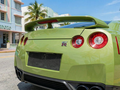 DIY Nissan GT-R wrapped in Super Gloss HXONE™ Vintage Green car wrap film HXONE700