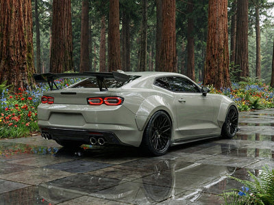 Chevrolet Camaro wrapped in Hexis Super Gloss HXONE™ Seal Khaki car wrap film HXONE702