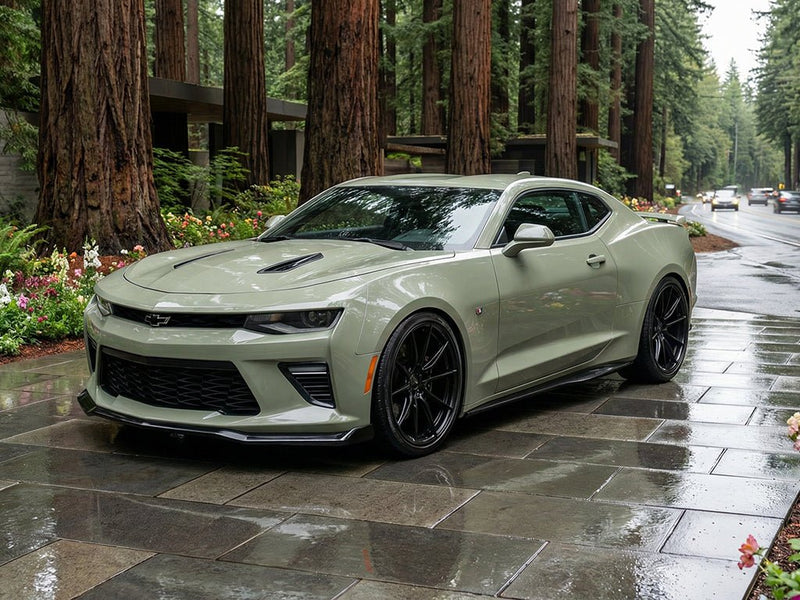 DIY Chevrolet Camaro wrapped in SuperGloss HXONE™ Seal Khaki wrap film HXONE702
