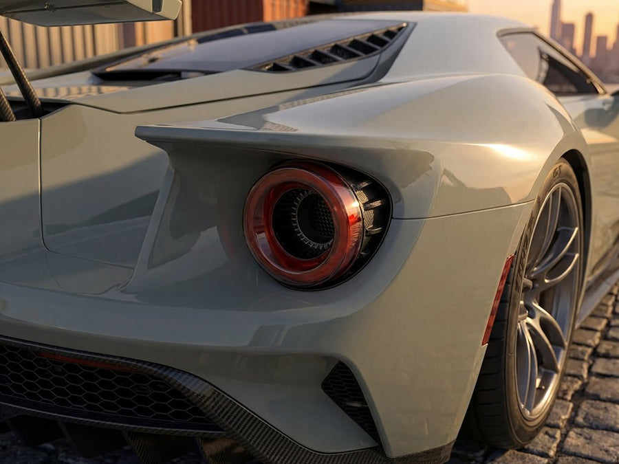 Ford GT wrapped in Super Gloss HXONE™ Seal Khaki automotive vinyl film HXONE702