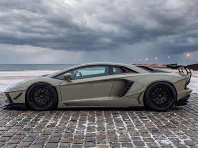 DIY Lamborghini Aventador wrapped in Super Gloss HXONE™ Seal Khaki car wrap film HXONE702