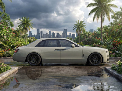 Rolls-Royce Ghost wrapped in Hexis SuperGloss HXONE™ Seal Khaki car wrap film HXONE702