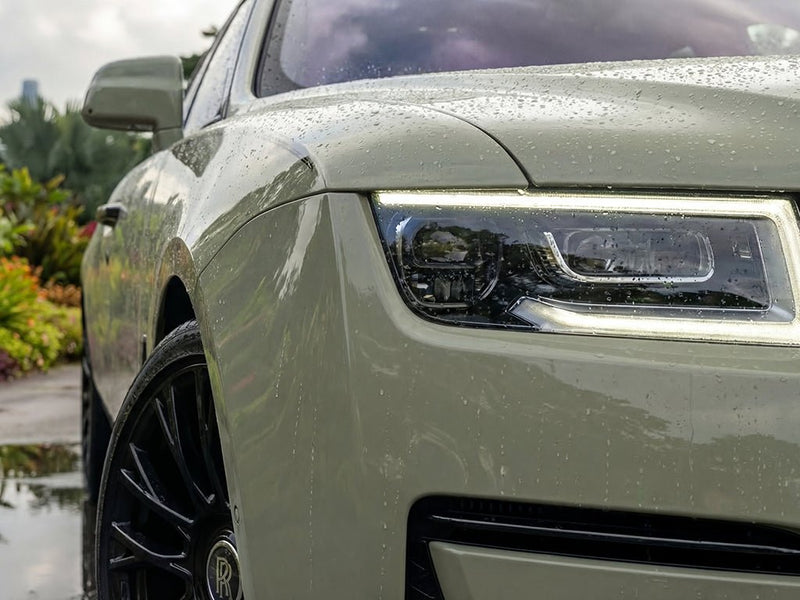 Rolls-Royce Ghost wrapped in SuperGloss HXONE™ Seal Khaki wrap film HXONE702