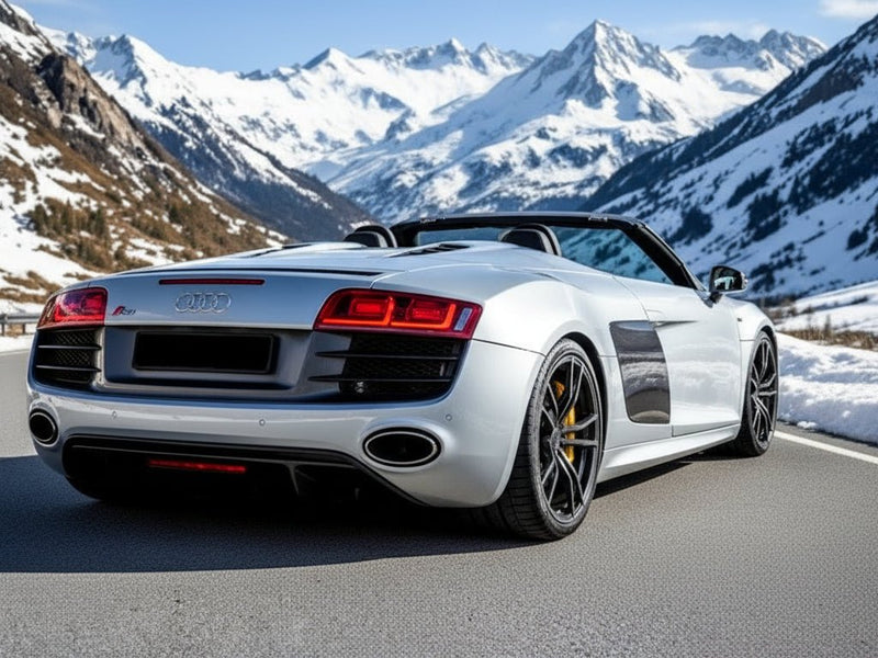 Audi R8 Spyder wrapped in SuperGloss HXONE™ Alpine Gray wrap film HXONE802