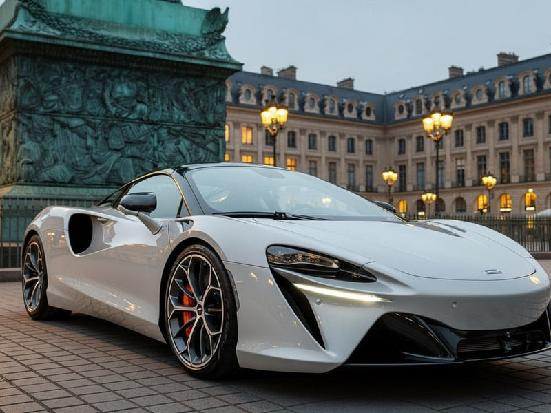McLaren Artura wrapped in SuperGloss HXONE™ Alpine Gray automotive vinyl film HXONE802