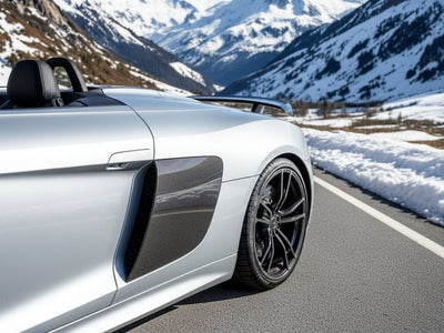 Audi R8 wrapped in Super Gloss HXONE™ Alpine Gray automotive vinyl film HXONE802 detail