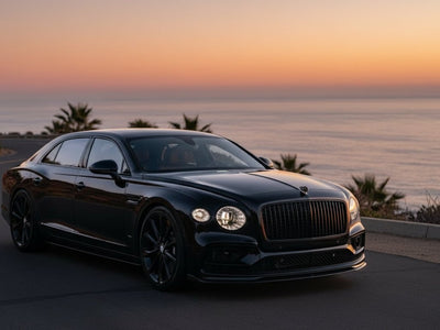 Bentley Flying Spur wrapped in Super Gloss HXONE™ Deep Black automotive vinyl film HXONE901