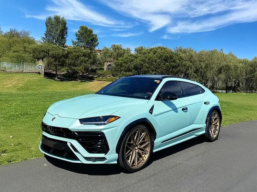 Lamborghini Urus wrapped in Inozetek SuperGloss Pearlescent Pearl Crystal Blue wrap film