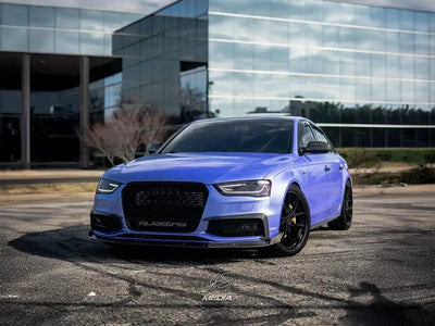 DIY Audi A4 wrapped in Super Gloss Pearlescent Pearl Lavender vinyl wrap
