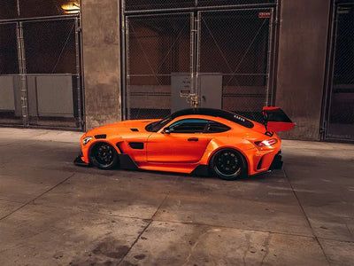 Mercedes-AMG GT wrapped in Inozetek SuperGloss Pearlescent Pearl Marigold Orange automotive vinyl film