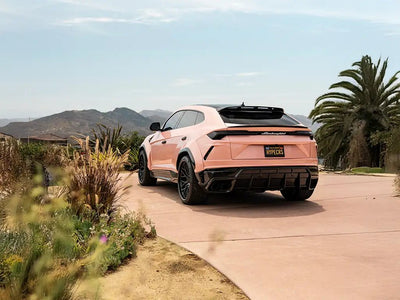 Lamborghini Urus wrapped in SuperGloss Pearlescent Pearl Spring Pink restyling film