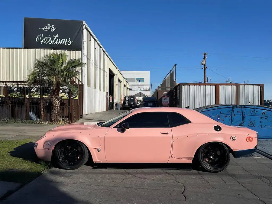 Dodge Challenger wrapped in Super Gloss Pearlescent Pearl Spring Pink wrap film